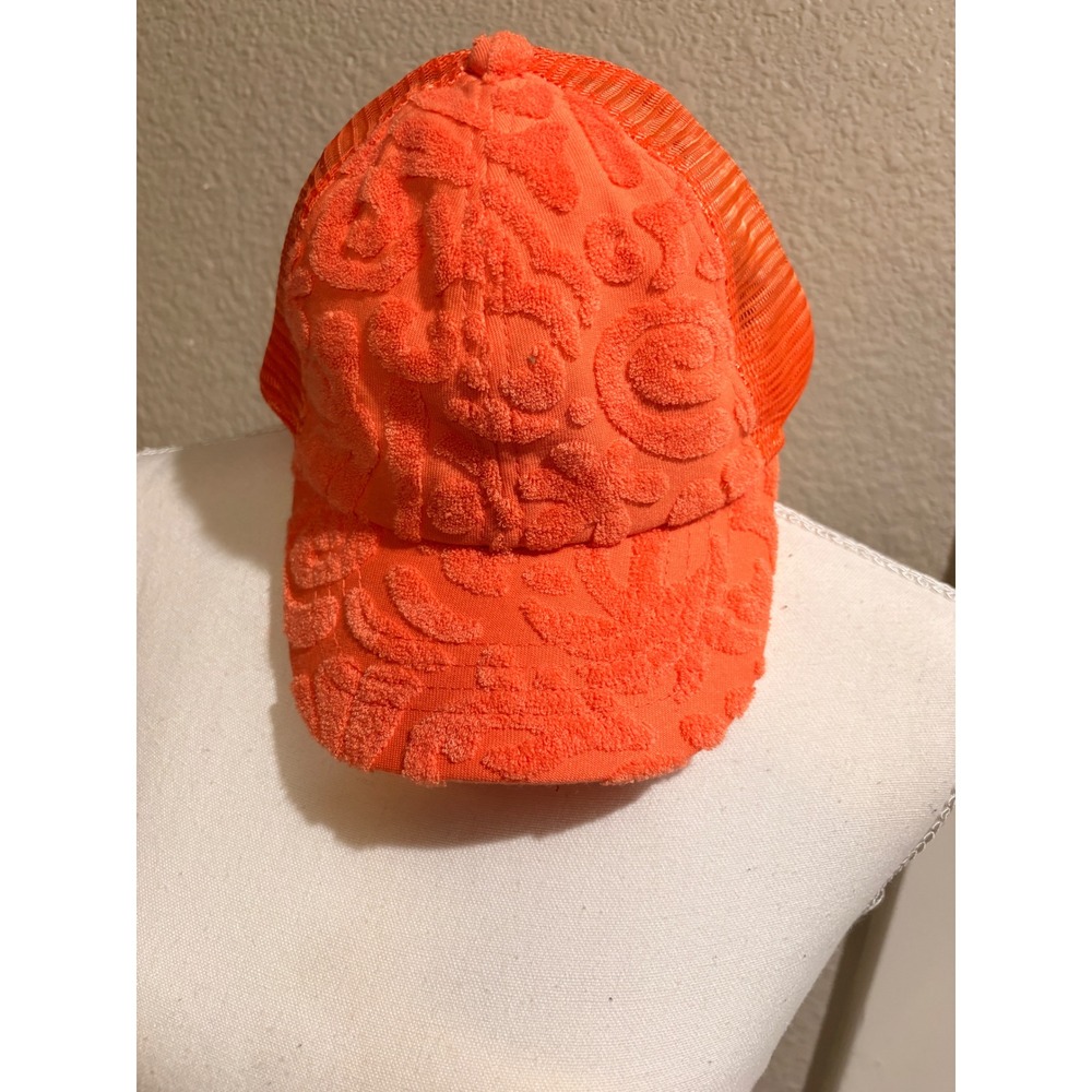 Cat & Jack Kids Neon Orange Terry Cloth Mesh Trucker Hat Snapback Cap